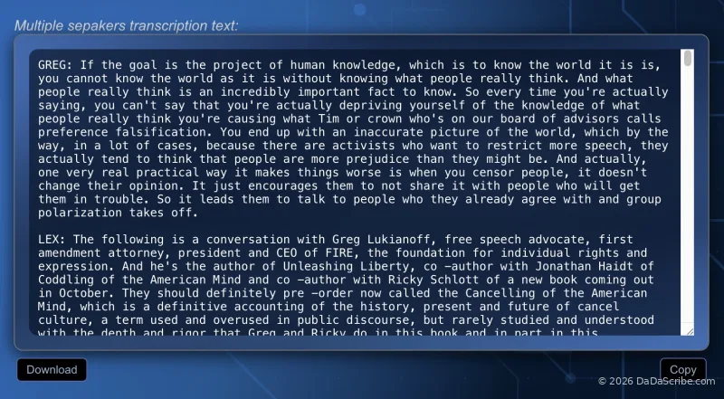 Speaker-labeled transcript demo